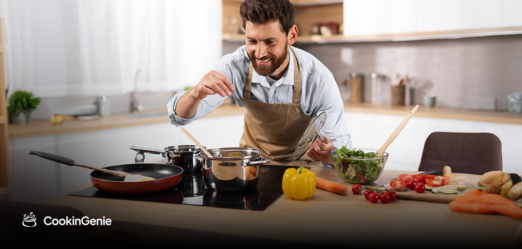 Personal chef cooking a healthy meal at home